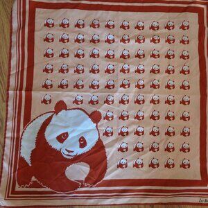 Leo Narducci Peach Panda Bears Woman's Scarf